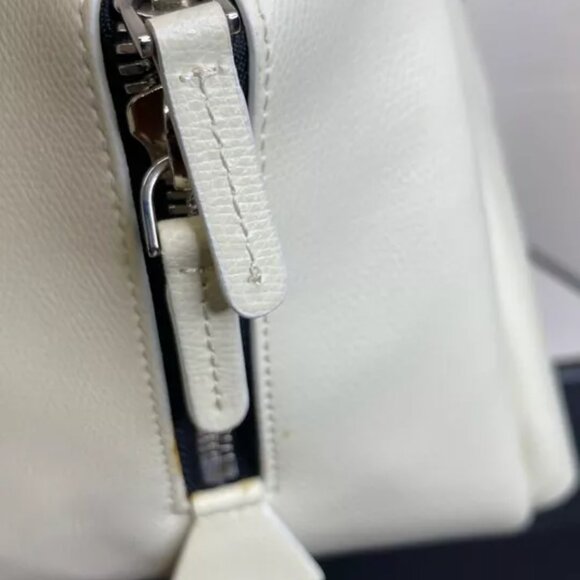 Senreve Doctor Bag Satchel Handbag Shoulder Bag Zip Sand Genuine Italian Leather - Picture 10 of 16